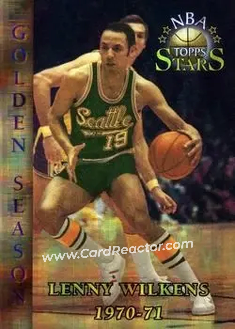 1996-97 Topps Stars - Finest Atomic Refractors #99 - Lenny Wilkens - Seattle SuperSonics
