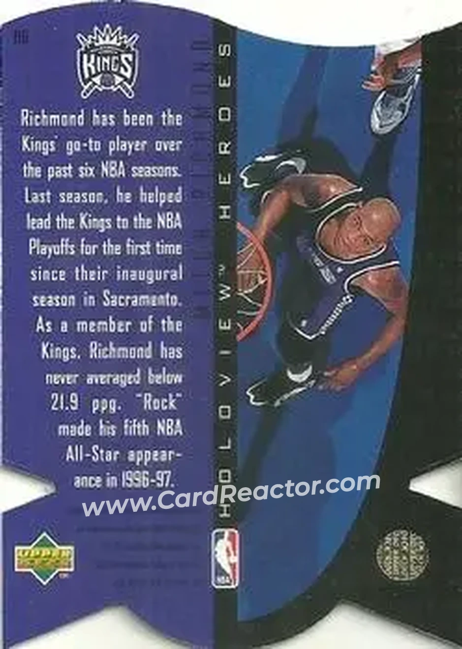 1997 SPx - Holoview Heroes #H6 - Mitch Richmond - Sacramento Kings - Back 1997 SPx - Holoview Heroes #H6 - Mitch Richmond - Sacramento Kings - Back
