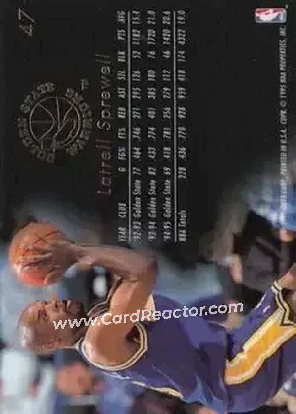 1995-96 Flair #47 - Latrell Sprewell - Golden State Warriors - Back