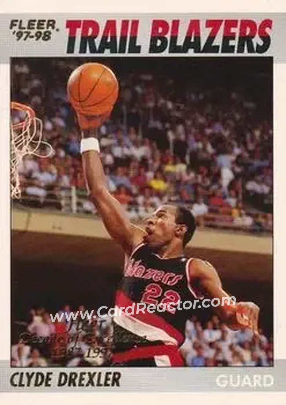 1997-98 Fleer - Decade of Excellence #2 - Clyde Drexler - Portland Trail Blazers