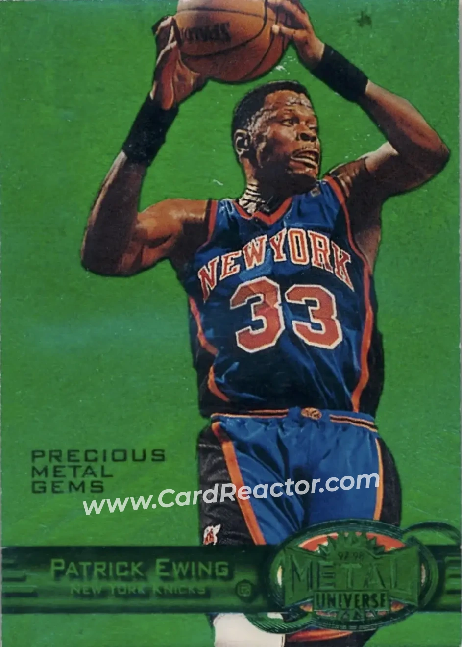 1997-98 Metal Universe - Precious Metal Gems Emerald #26 PMG - Patrick Ewing - New York Knicks
