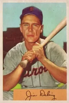1954 Bowman #55 - Jim Delsing - Detroit Tigers