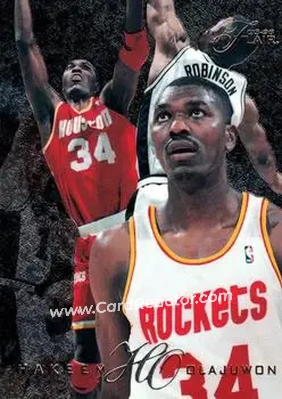 1995-96 Flair #52 - Hakeem Olajuwon - Houston Rockets - Front