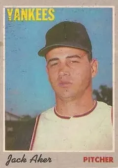 1970 O-Pee-Chee #43 - Jack Aker - New York Yankees