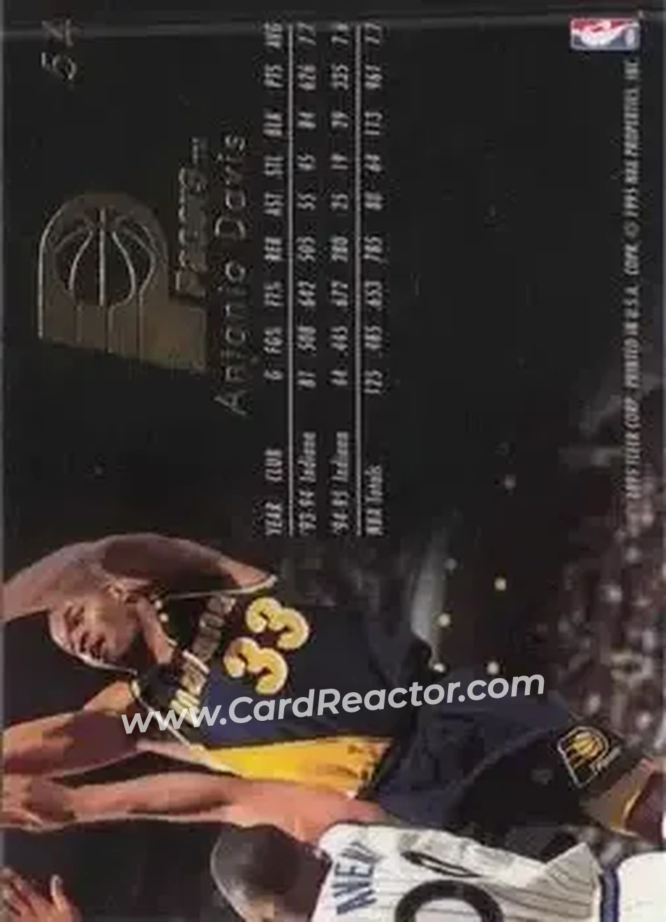 1995-96 Flair #54 - Antonio Davis - Indiana Pacers - Back