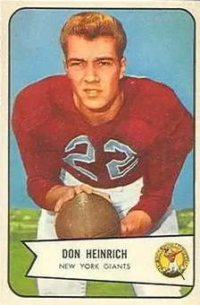 1954 Bowman #92 - Don Heinrich - New York Giants