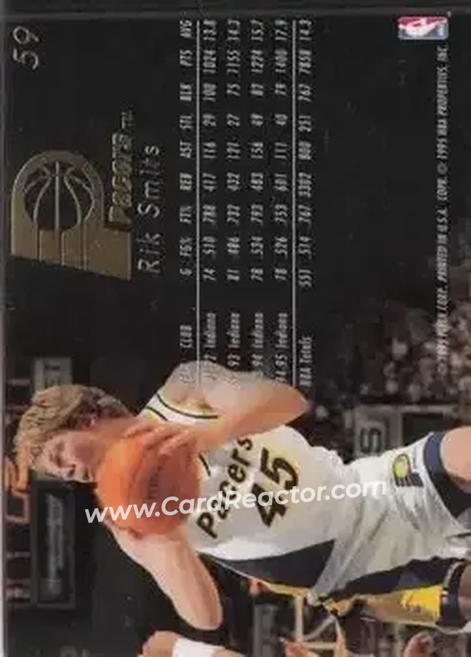 1995-96 Flair #59 - Rik Smits - Indiana Pacers - Back