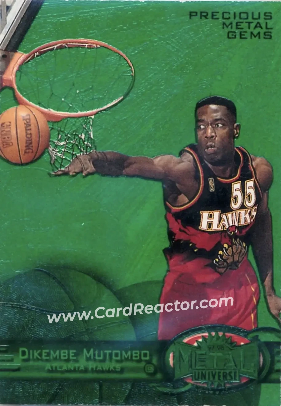 1997-98 Metal Universe - Precious Metal Gems Emerald #106 PMG - Dikembe Mutombo - Atlanta Hawks