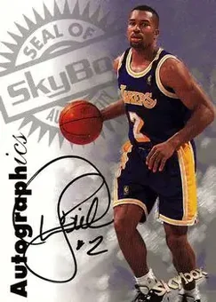 1997-98 SkyBox Premium - Autographics #NNO - Derek Fisher - Los Angeles Lakers