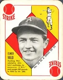 1951 Topps Red Backs #28 - Elmer Valo - Philadelphia Athletics