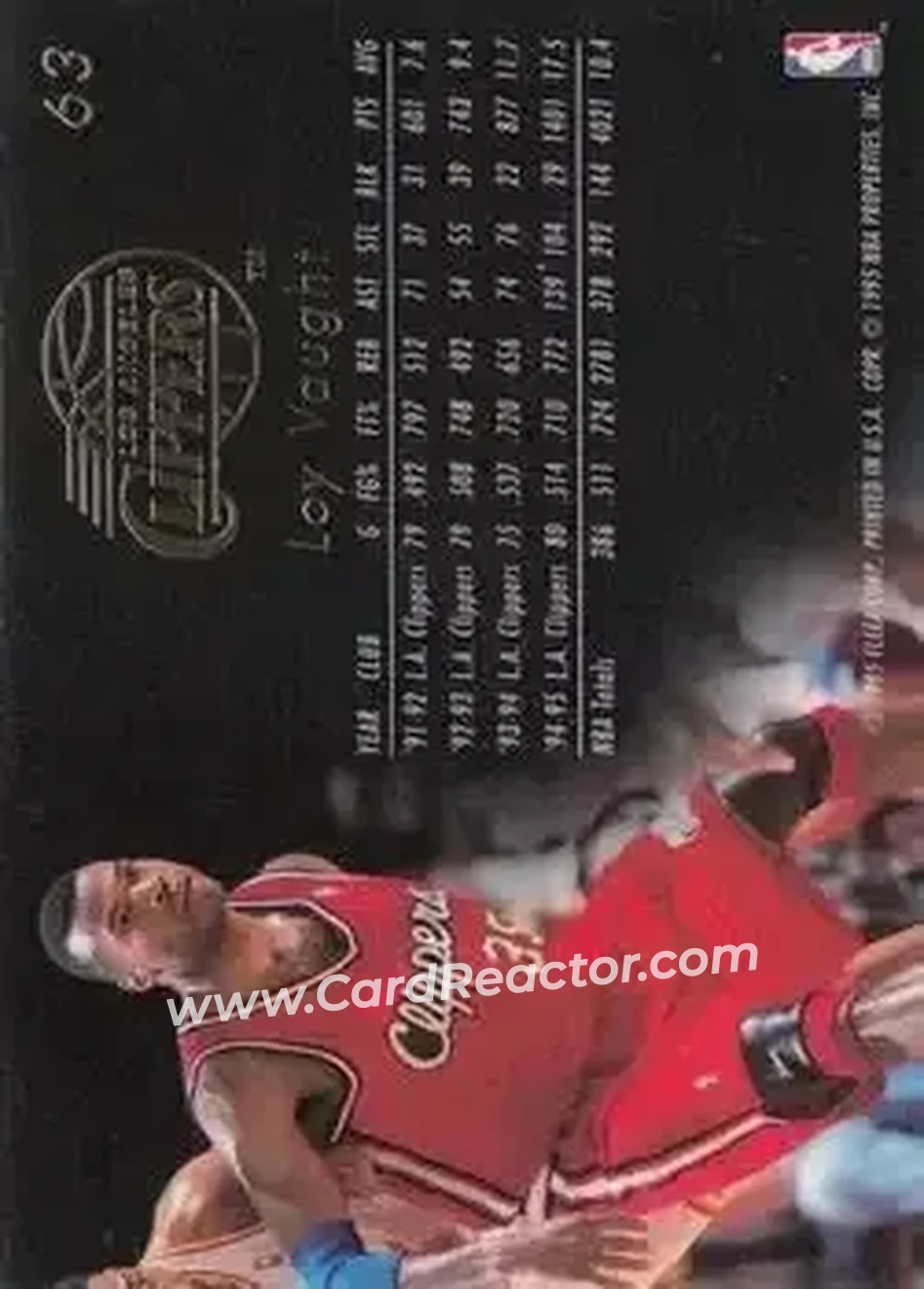 1995-96 Flair #63 - Loy Vaught - Los Angeles Clippers - Back