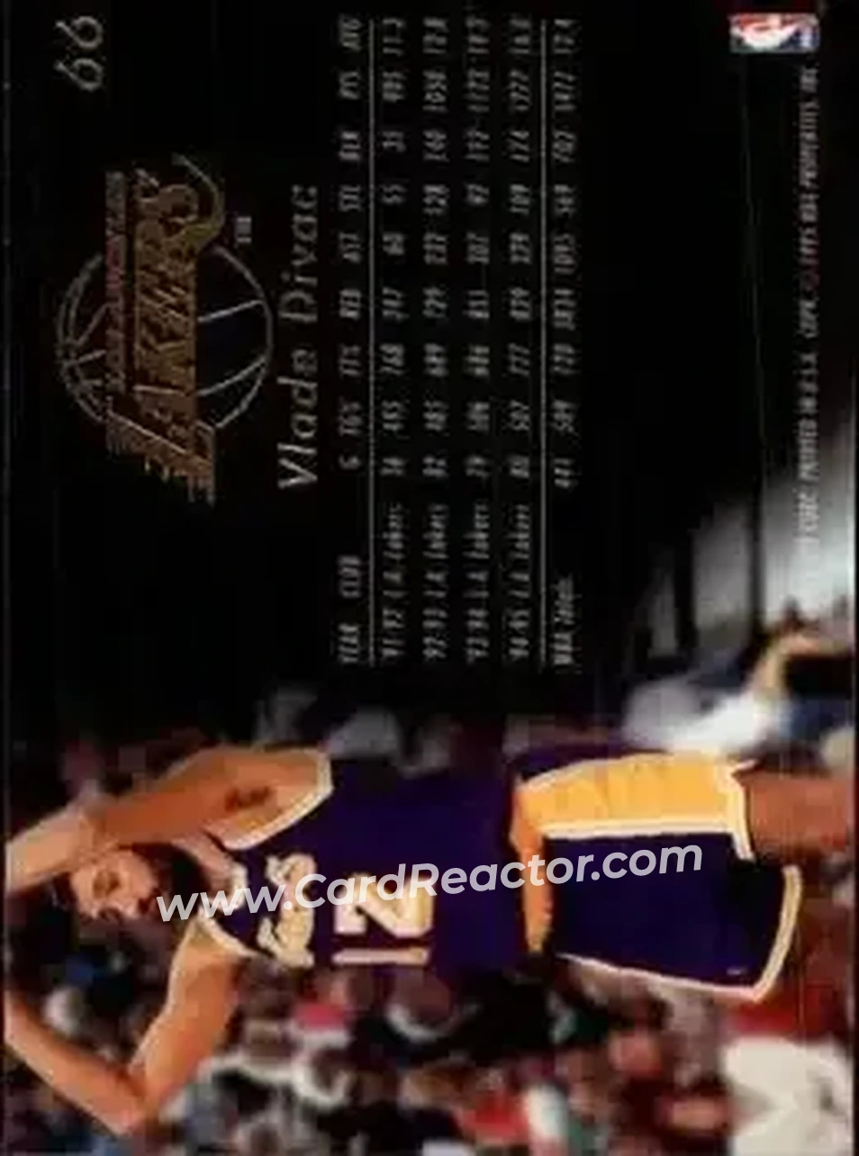 1995-96 Flair #66 - Vlade Divac - Los Angeles Lakers - Back