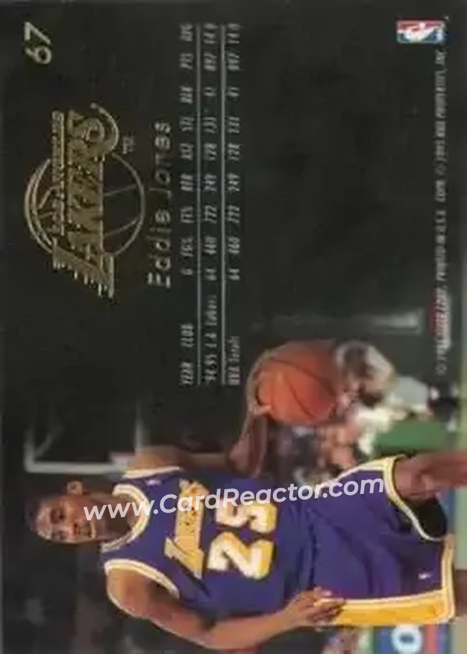 1995-96 Flair #67 - Eddie Jones - Los Angeles Lakers - Back