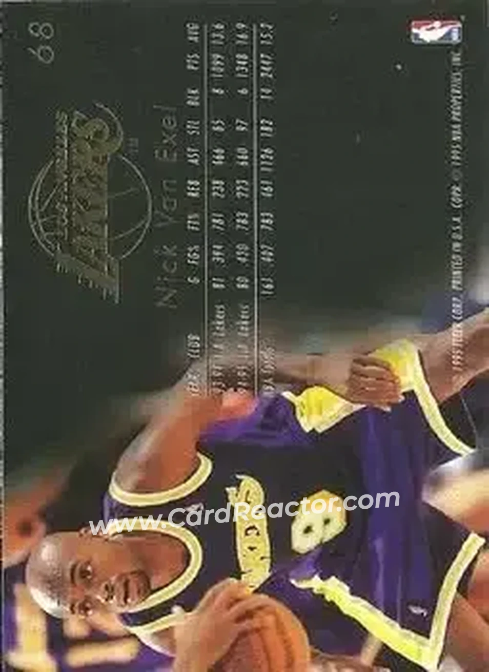 1995-96 Flair #68 - Nick Van Exel - Los Angeles Lakers - Back