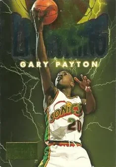 1996-97 SkyBox Premium - Thunder and Lightning #8 - Gary Payton - Seattle SuperSonics