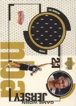 1998-99 Upper Deck - Game Worn Jerseys / Rookie Jerseys #GJ15 - Tim Duncan - San Antonio Spurs