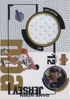 1998-99 Upper Deck - Game Worn Jerseys / Rookie Jerseys #GJ17 - John Stockton - Utah Jazz