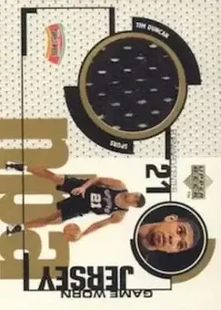 1998-99 Upper Deck - Game Worn Jerseys / Rookie Jerseys #GJ31 - Tim Duncan - San Antonio Spurs