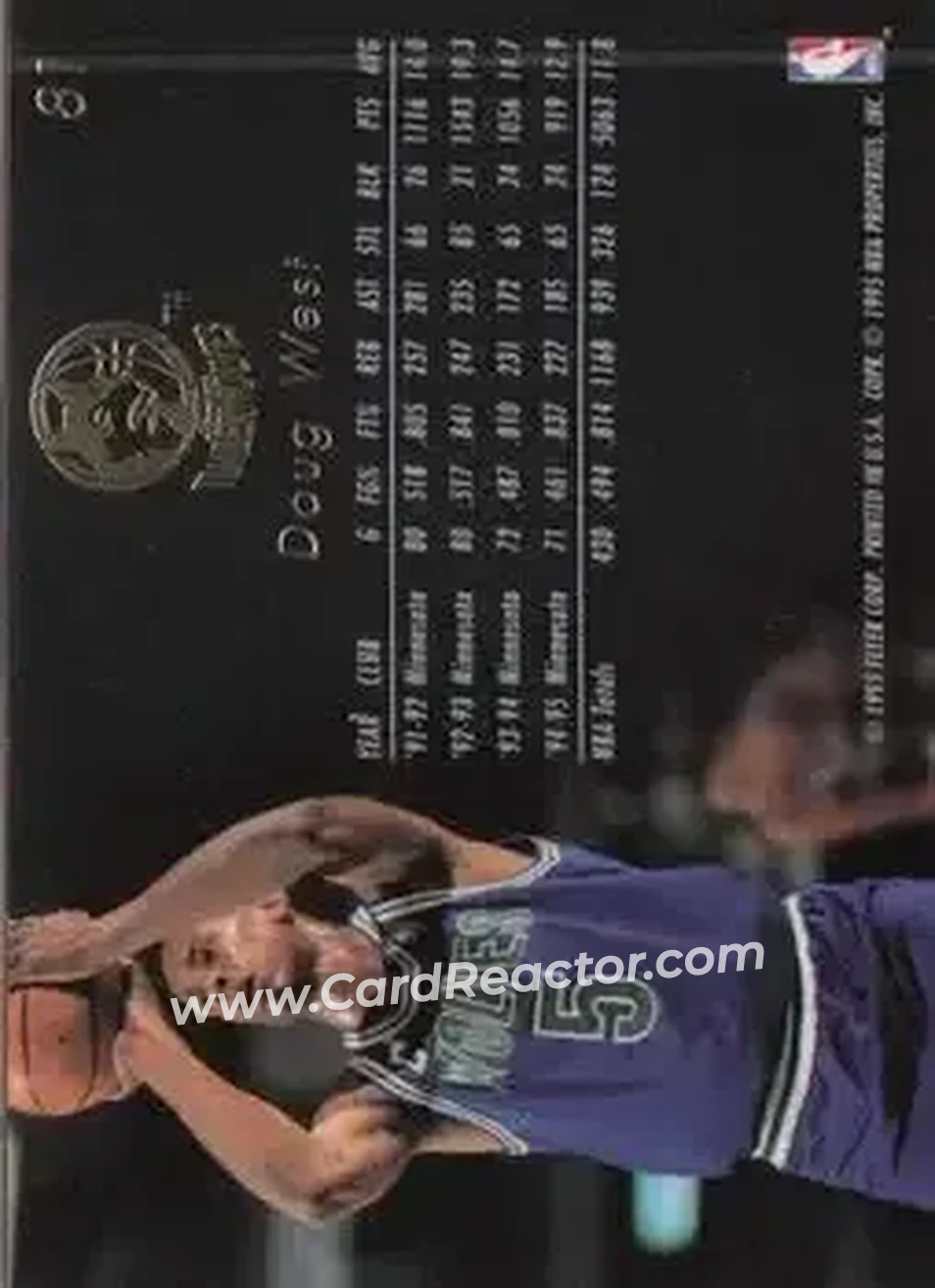 1995-96 Flair #81 - Doug West - Minnesota Timberwolves - Back