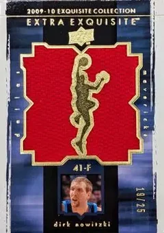 2009-10 Upper Deck Exquisite Collection - Extra Exquisite Jerseys Gold #X-DN - Dirk Nowitzki - Dallas Mavericks
