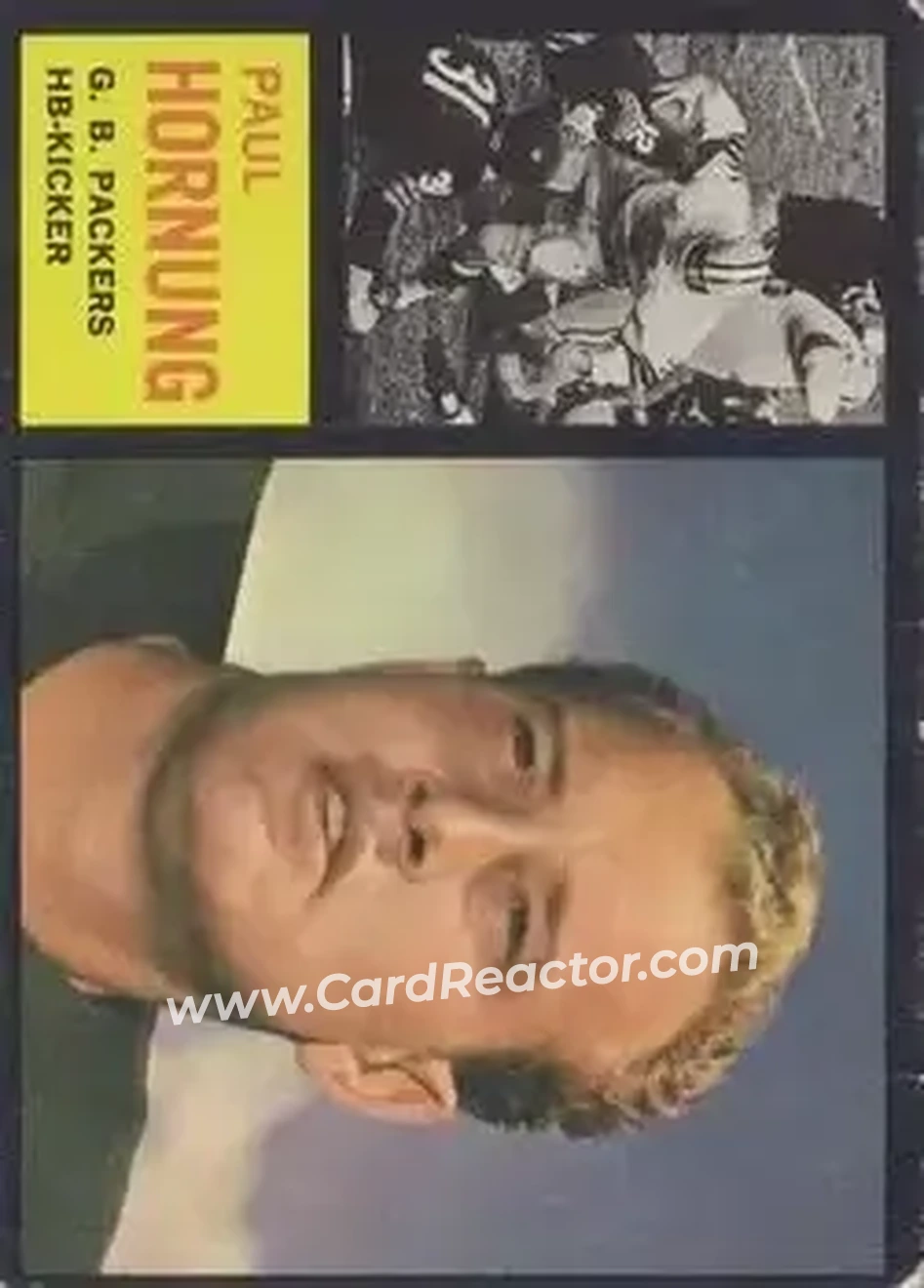 1962 Topps #64 - Paul Hornung - Green Bay Packers