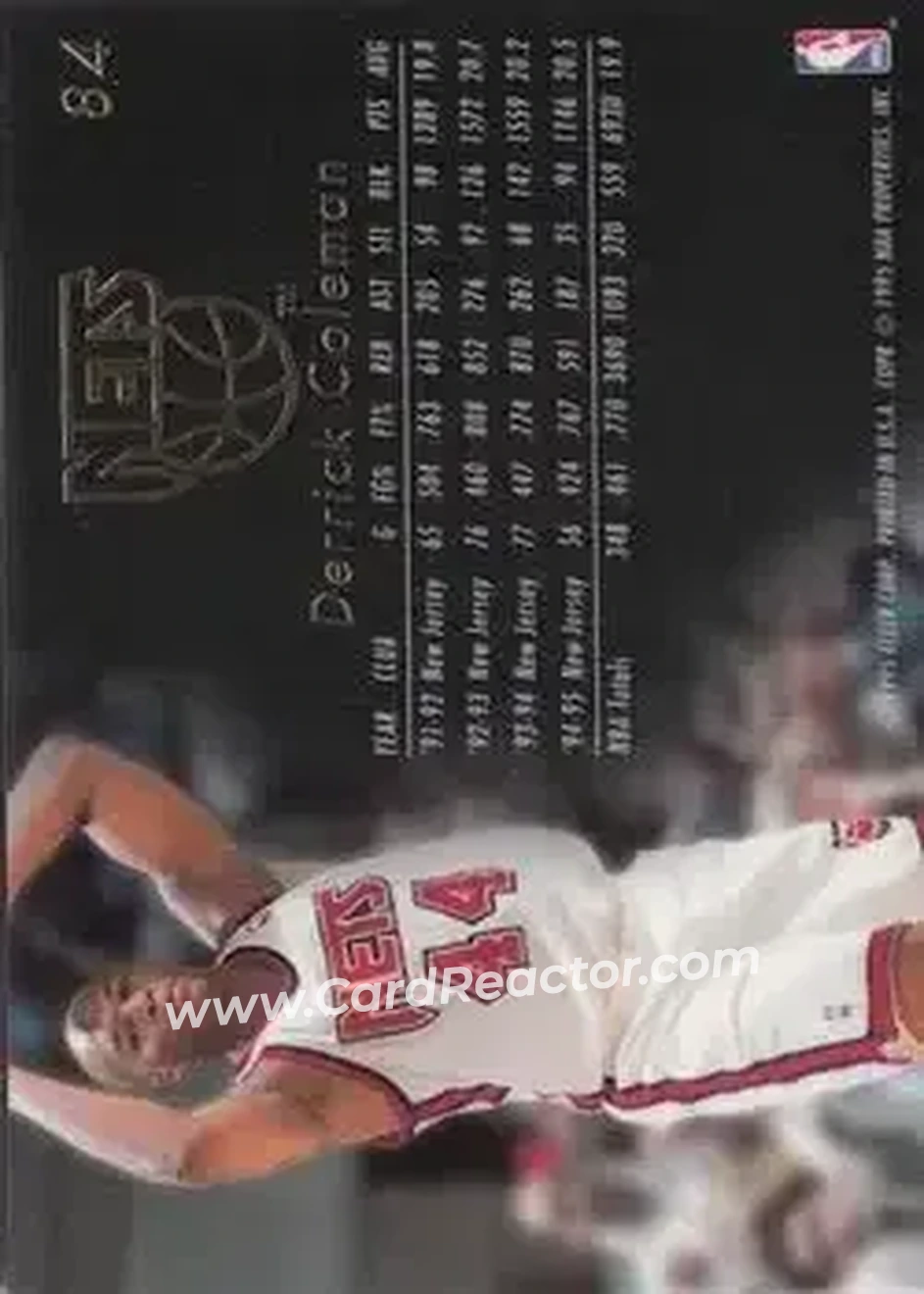 1995-96 Flair #84 - Derrick Coleman - New Jersey Nets - Back