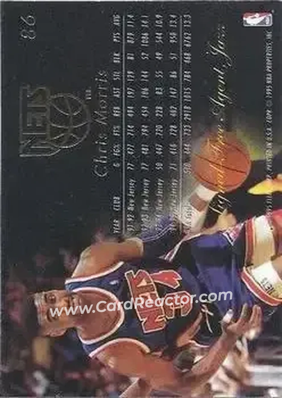 1995-96 Flair #86 - Chris Morris - Utah Jazz - Back