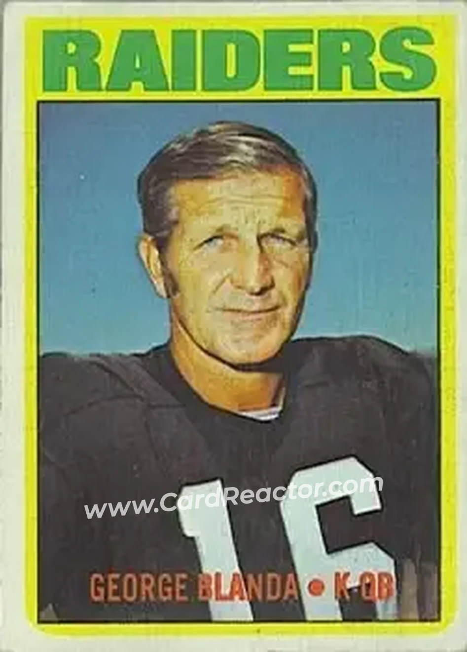 1972 Topps #235 - George Blanda - Oakland Raiders