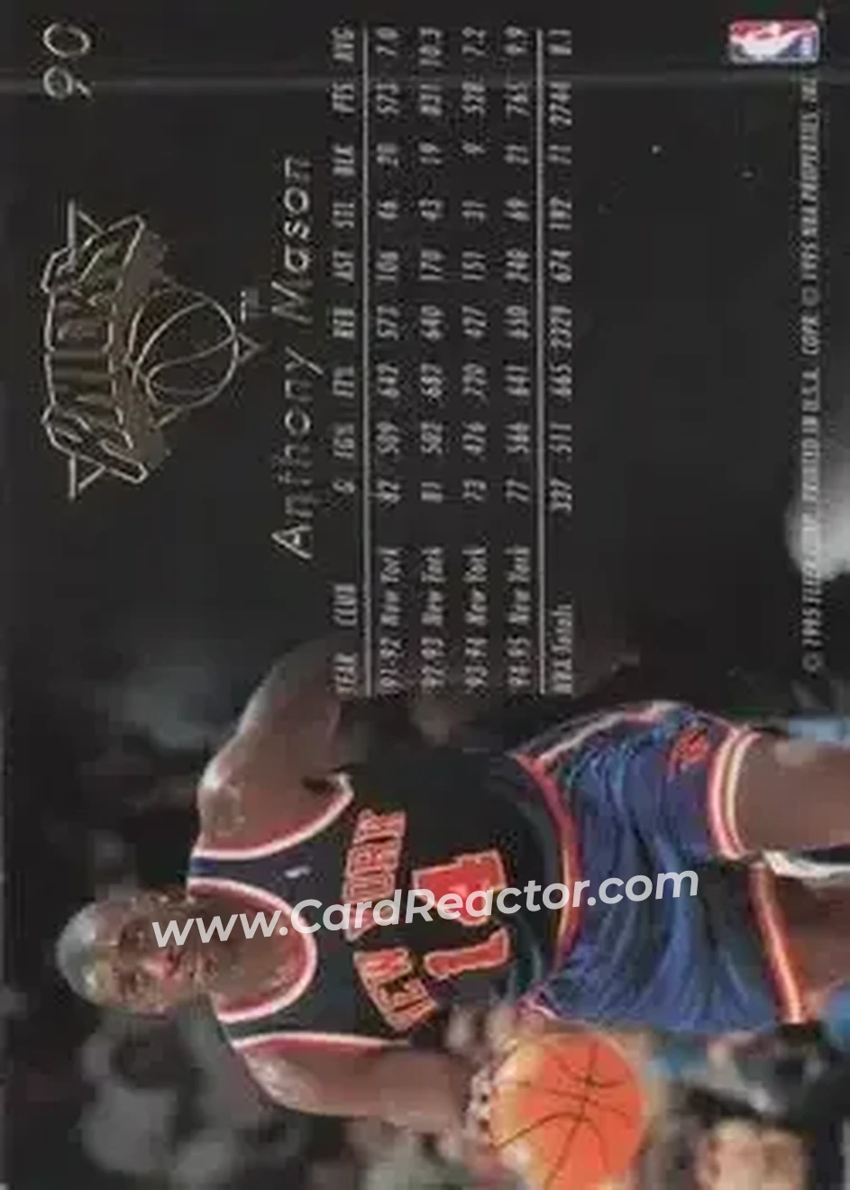 1995-96 Flair #90 - Anthony Mason - New York Knicks - Back
