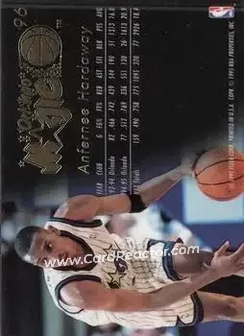 1995-96 Flair #96 - Anfernee Hardaway - Orlando Magic - Back