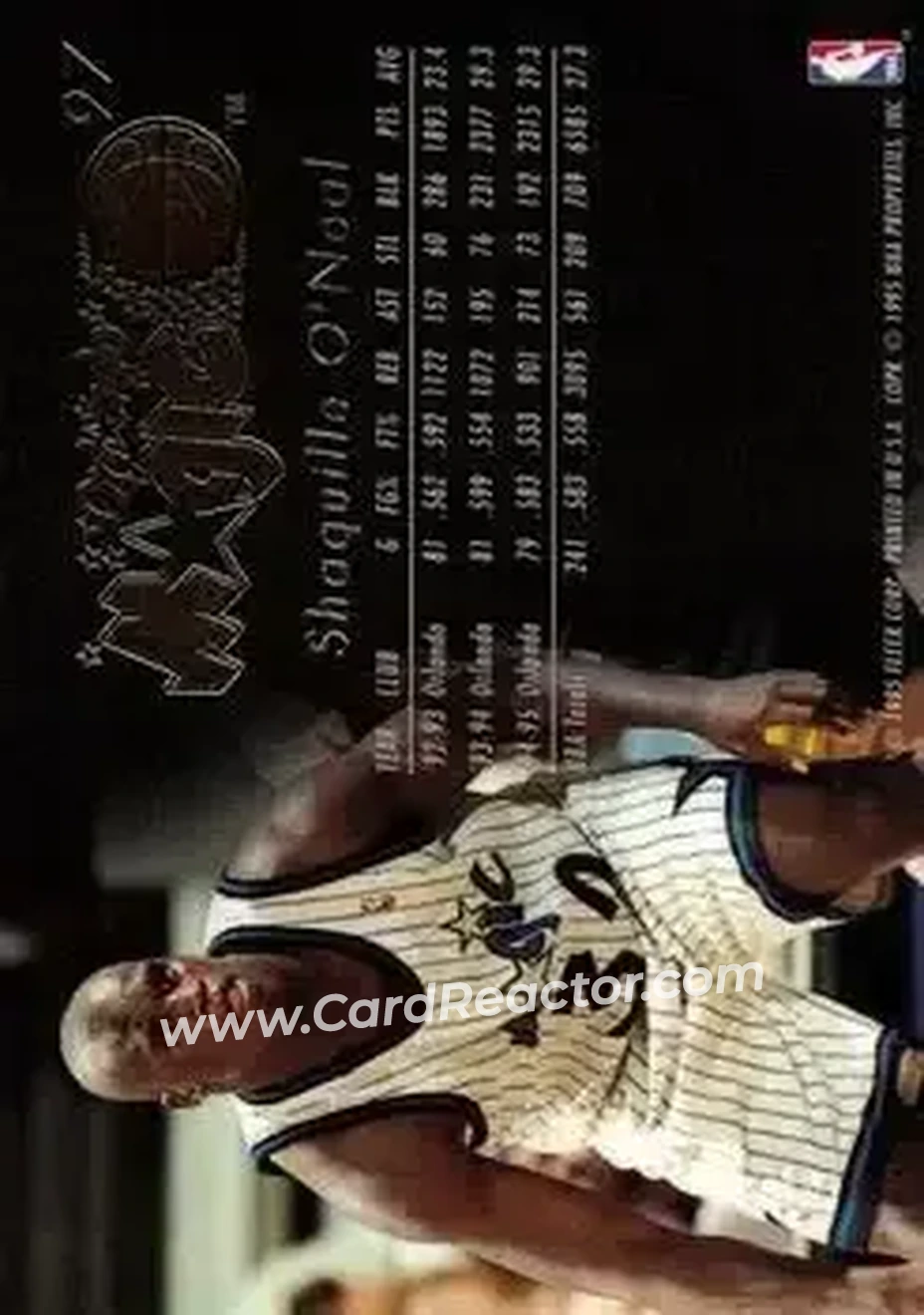 1995-96 Flair #97 - Shaquille O'Neal - Orlando Magic - Back