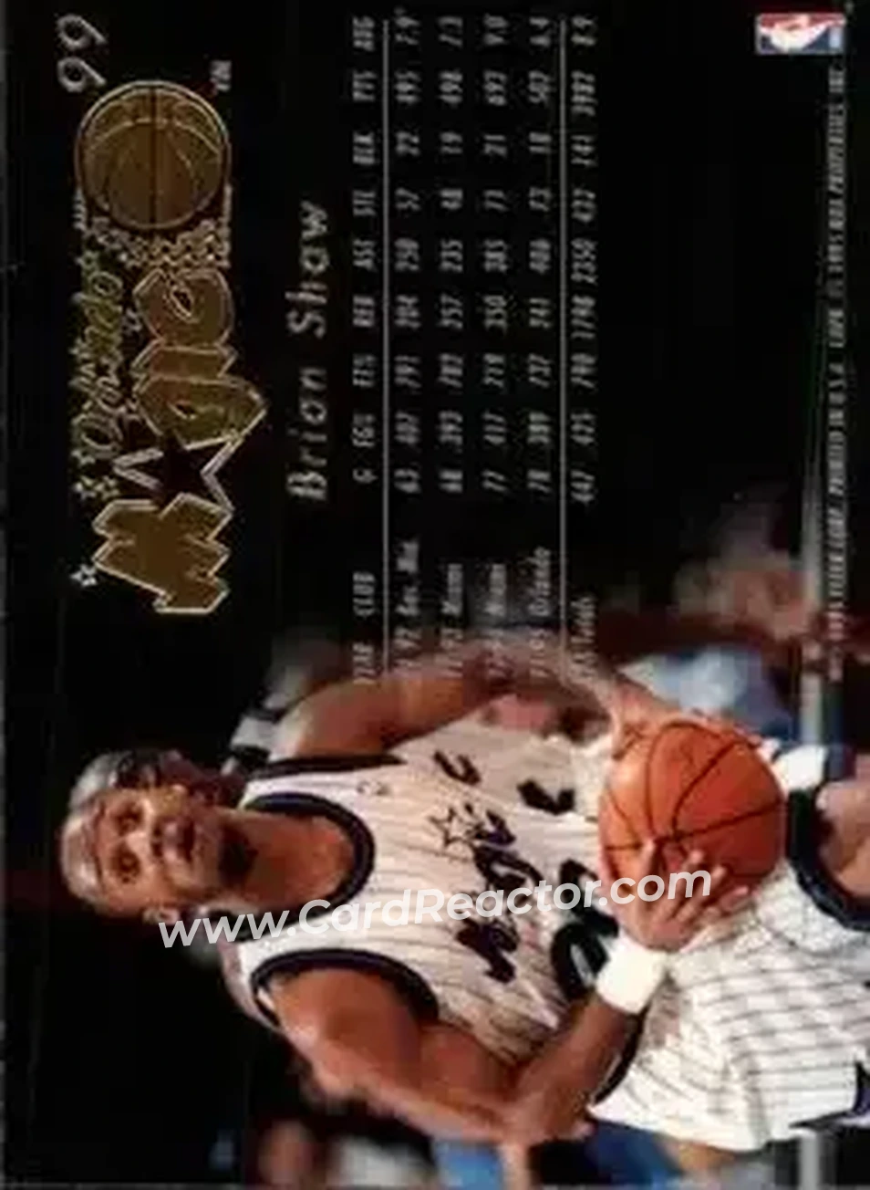 1995-96 Flair #99 - Brian Shaw - Orlando Magic - Back
