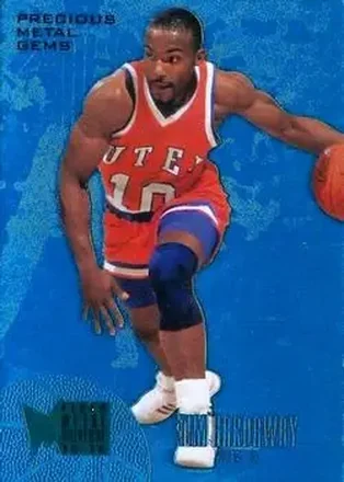 2013-14 Fleer Retro - '95-96 Metal Universe Precious Metal Gems Blue #250 - Tim Hardaway - UTEP Miners