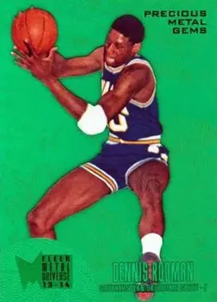 2013-14 Fleer Retro - '95-96 Metal Universe Precious Metal Gems Green #246 - Dennis Rodman - SOSU Savage Storm