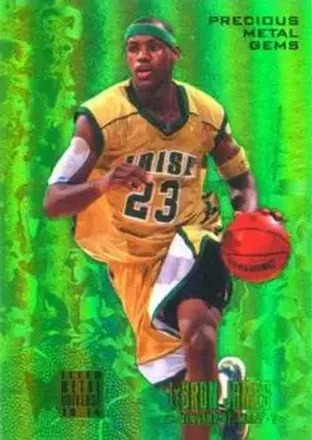 2013-14 Fleer Retro - '95-96 Metal Universe Precious Metal Gems Green #247 - LeBron James - St. Vincent-St. Mary Fighting Irish