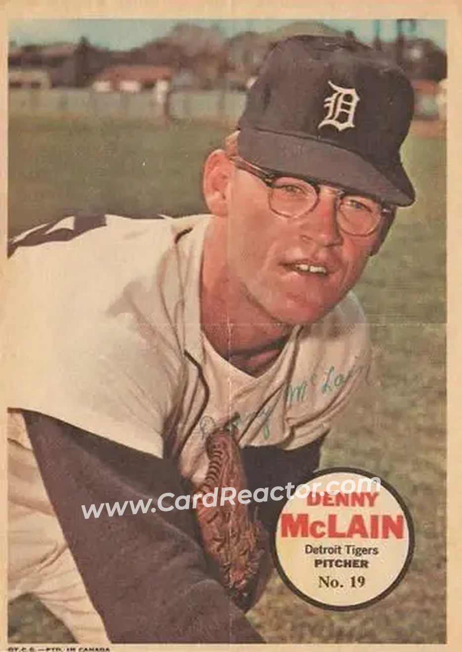 1968 O-Pee-Chee - All-Star Pin-Ups #19 - Denny McLain - Detroit Tigers - Front