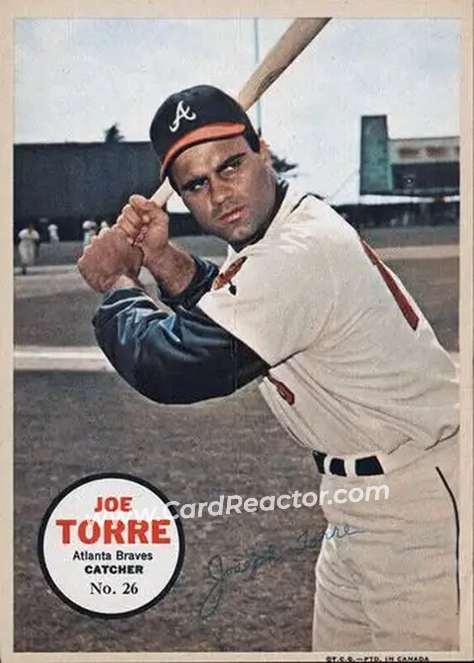 1968 O-Pee-Chee - All-Star Pin-Ups #26 - Joe Torre - Atlanta Braves - Front