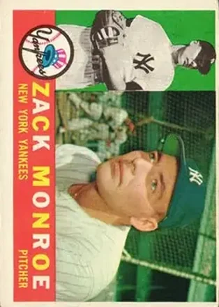 1960 Topps #329 - Zack Monroe - New York Yankees