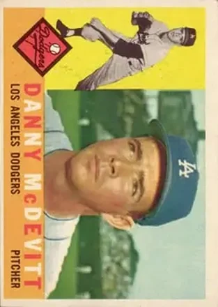 1960 Topps #333 - Danny McDevitt - Los Angeles Dodgers