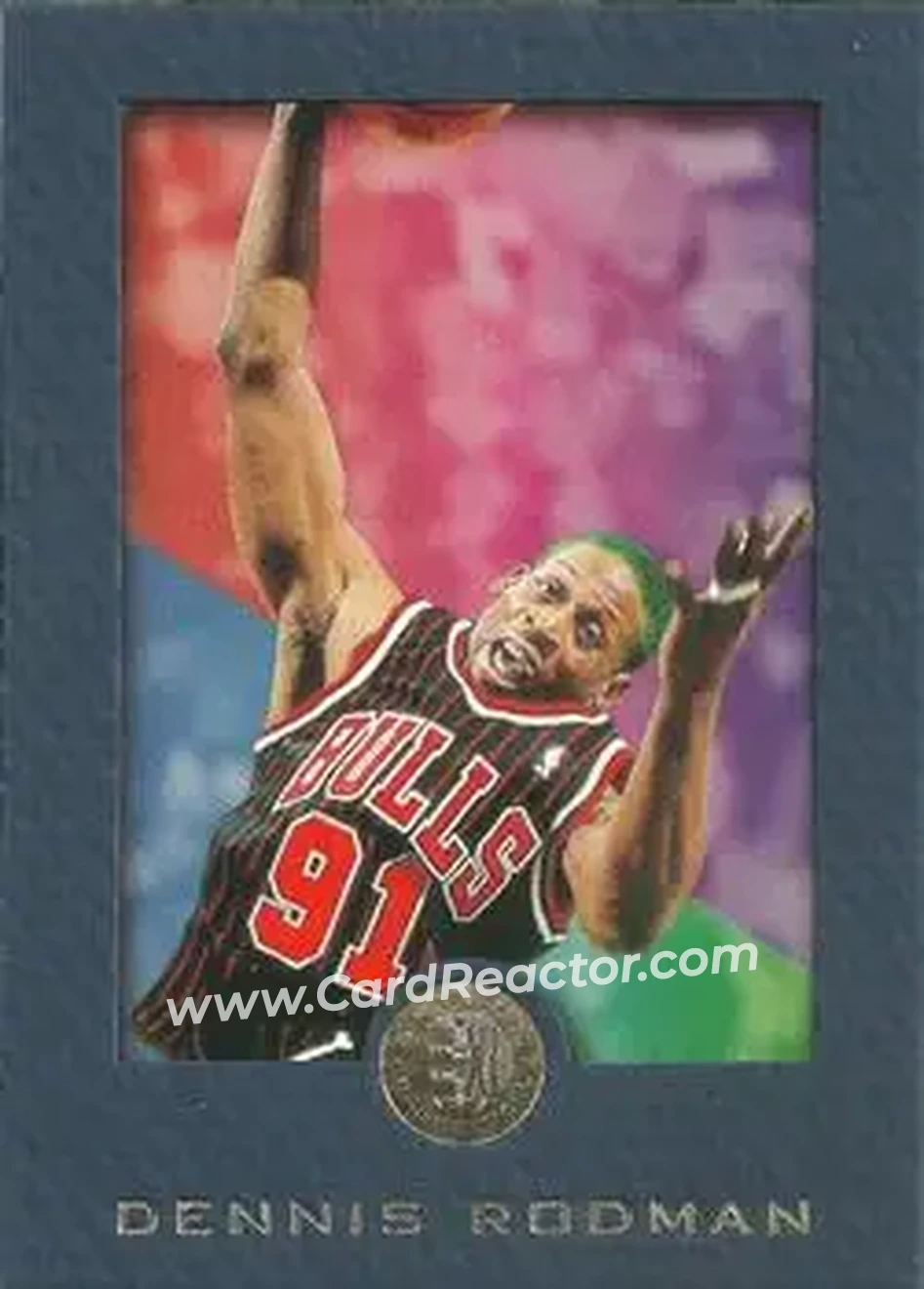 1995-96 SkyBox E-XL - Blue #13 - Dennis Rodman - Chicago Bulls