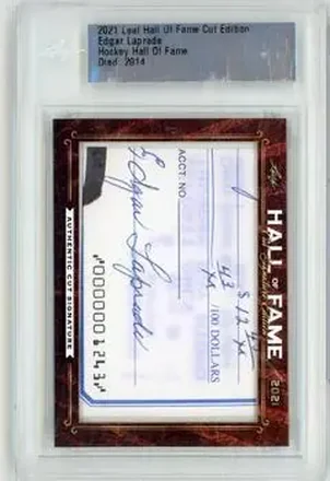 2021 Leaf Hall of Fame Cut Signature Edition #NNO - Edgar Laprade