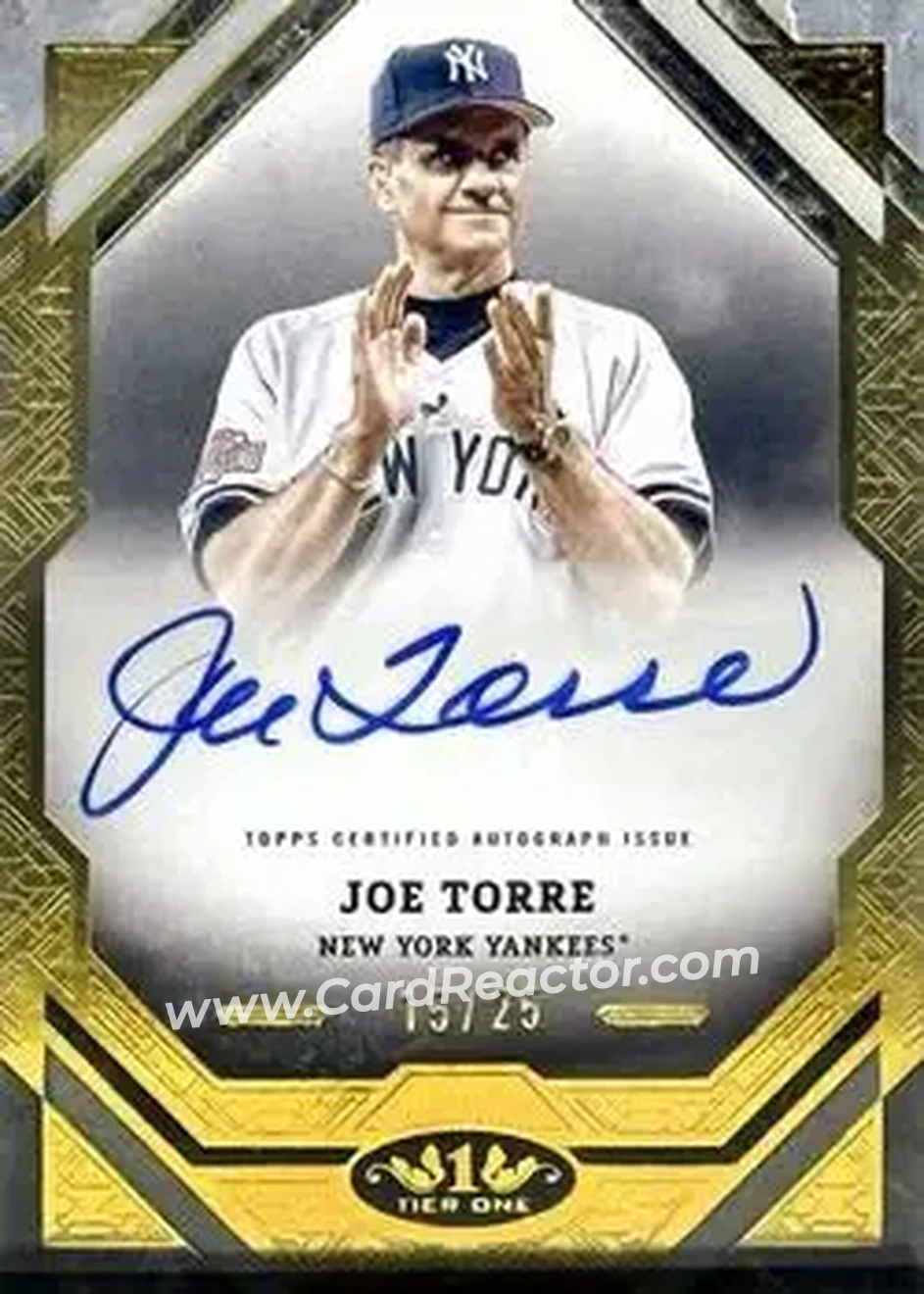 2025 Topps Tier One - Tier One Autographs #T1A-JT - Joe Torre - New York Yankees - Front 2025 Topps Tier One - Tier One Autographs #T1A-JT - Joe Torre - New York Yankees - Front