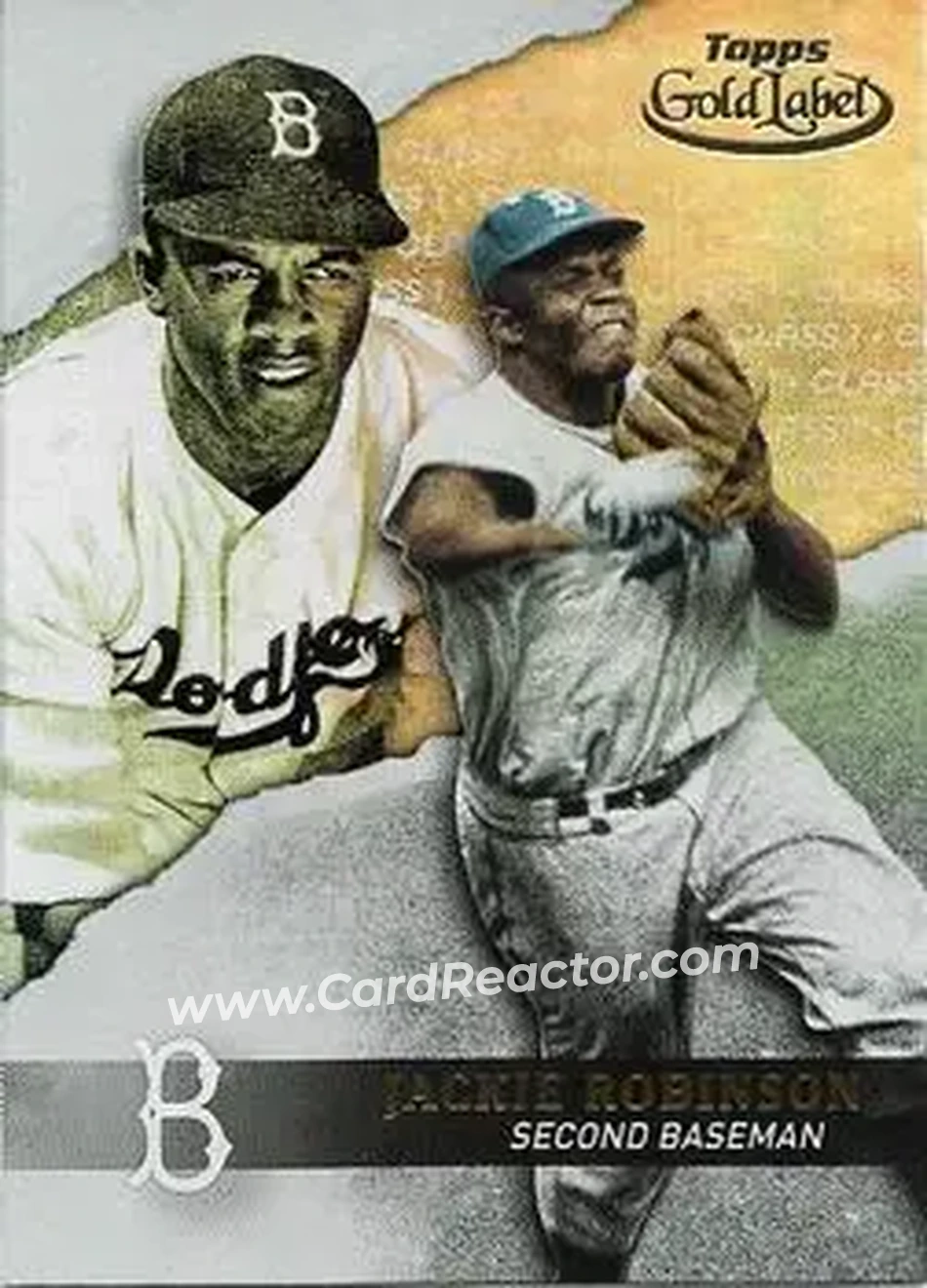 2020 Topps Gold Label #16 - Jackie Robinson - Brooklyn Dodgers