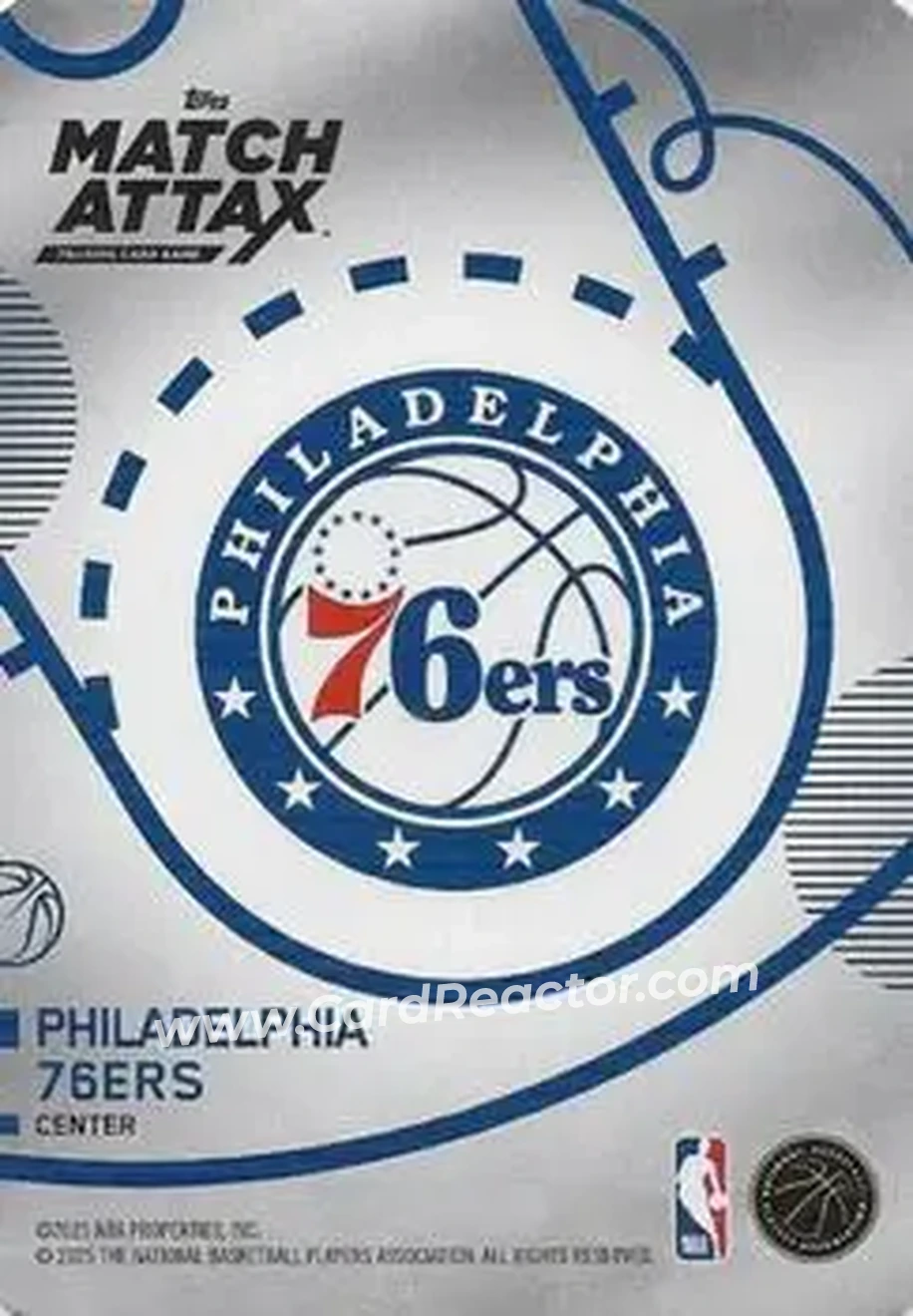 2025-26 Topps Match Attax #14 - Joel Embiid - Philadelphia 76ers - Back