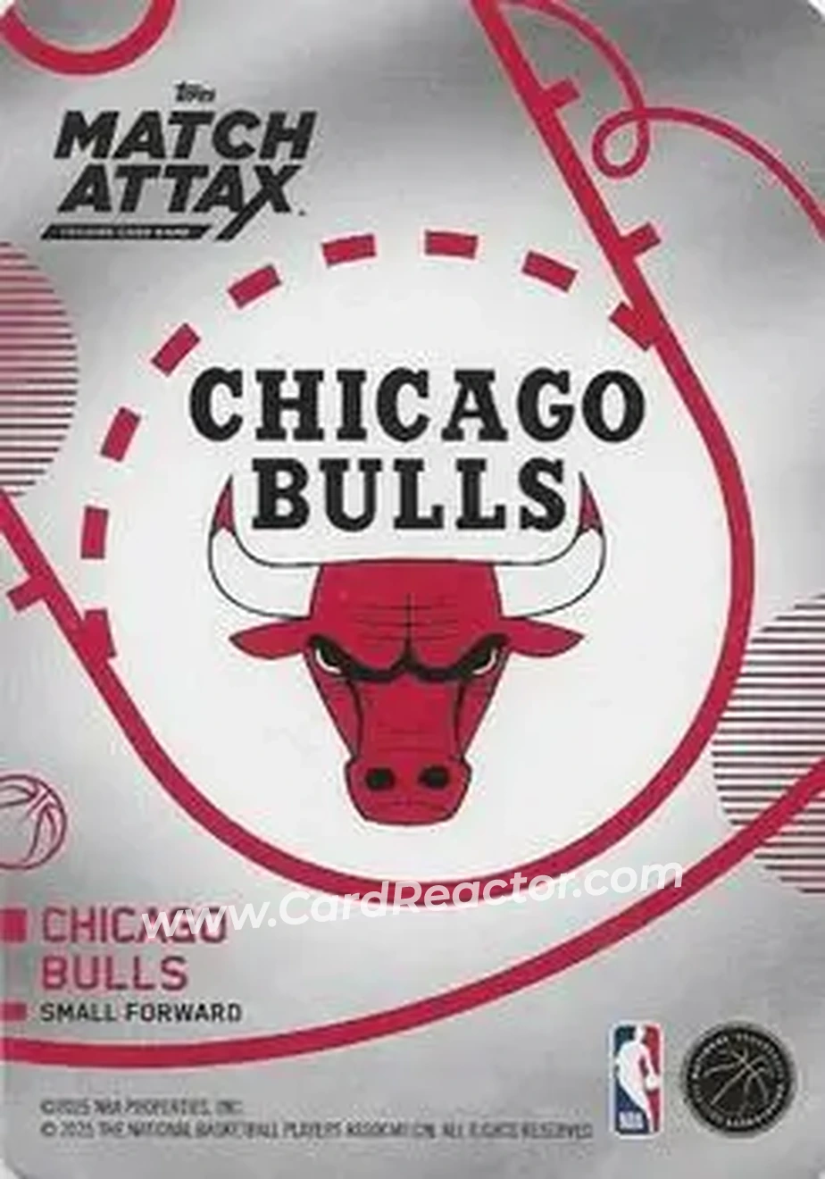 2025-26 Topps Match Attax #22 - Matas Buzelis - Chicago Bulls - Back