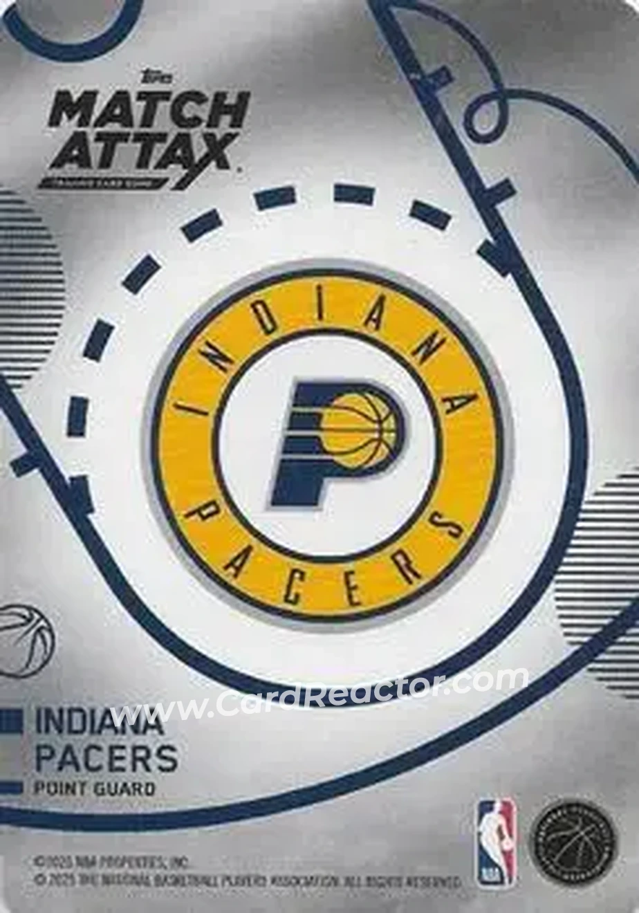2025-26 Topps Match Attax #28 - Tyrese Haliburton - Indiana Pacers - Back