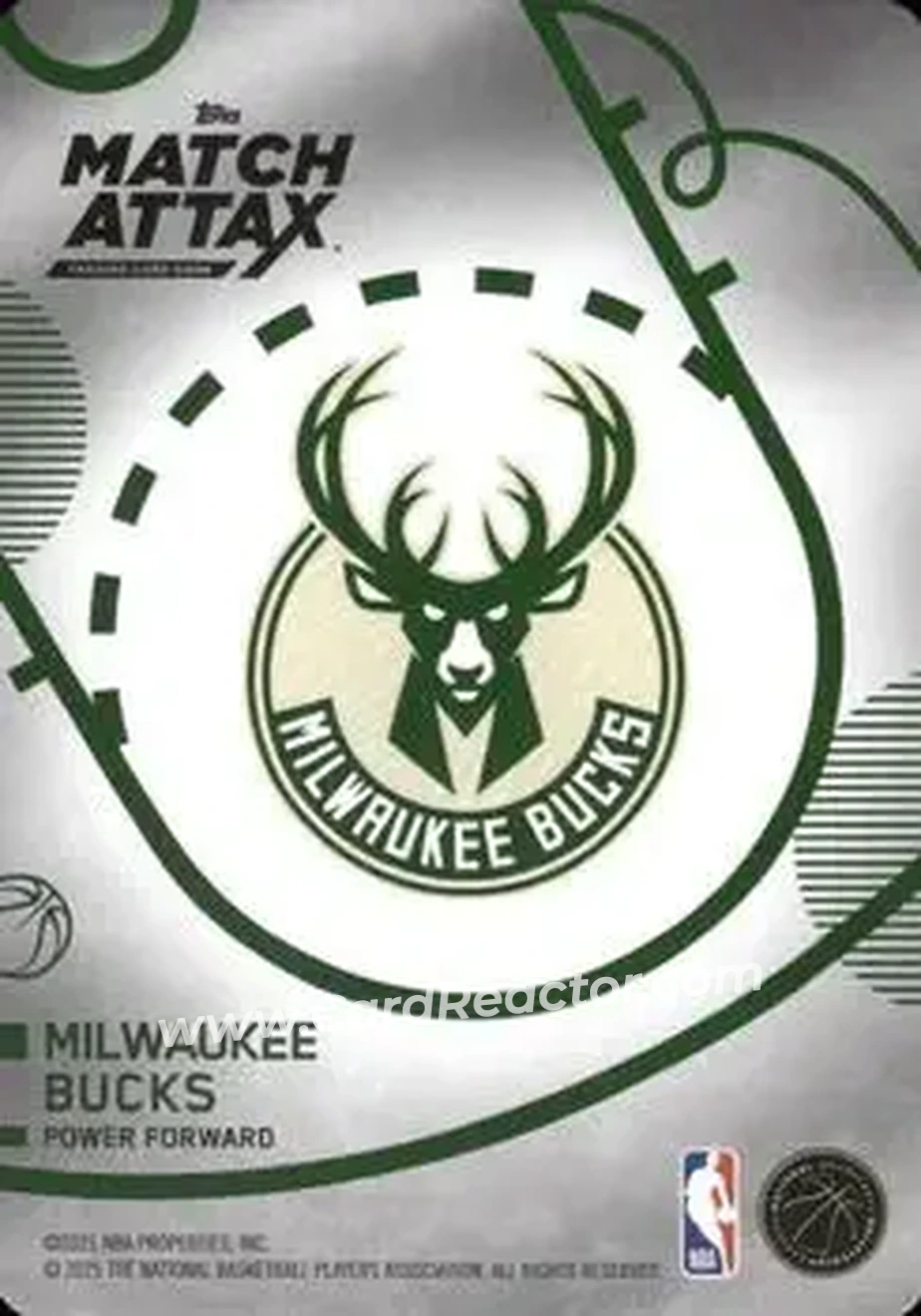 2025-26 Topps Match Attax #32 - Giannis Antetokounmpo - Milwaukee Bucks - Back