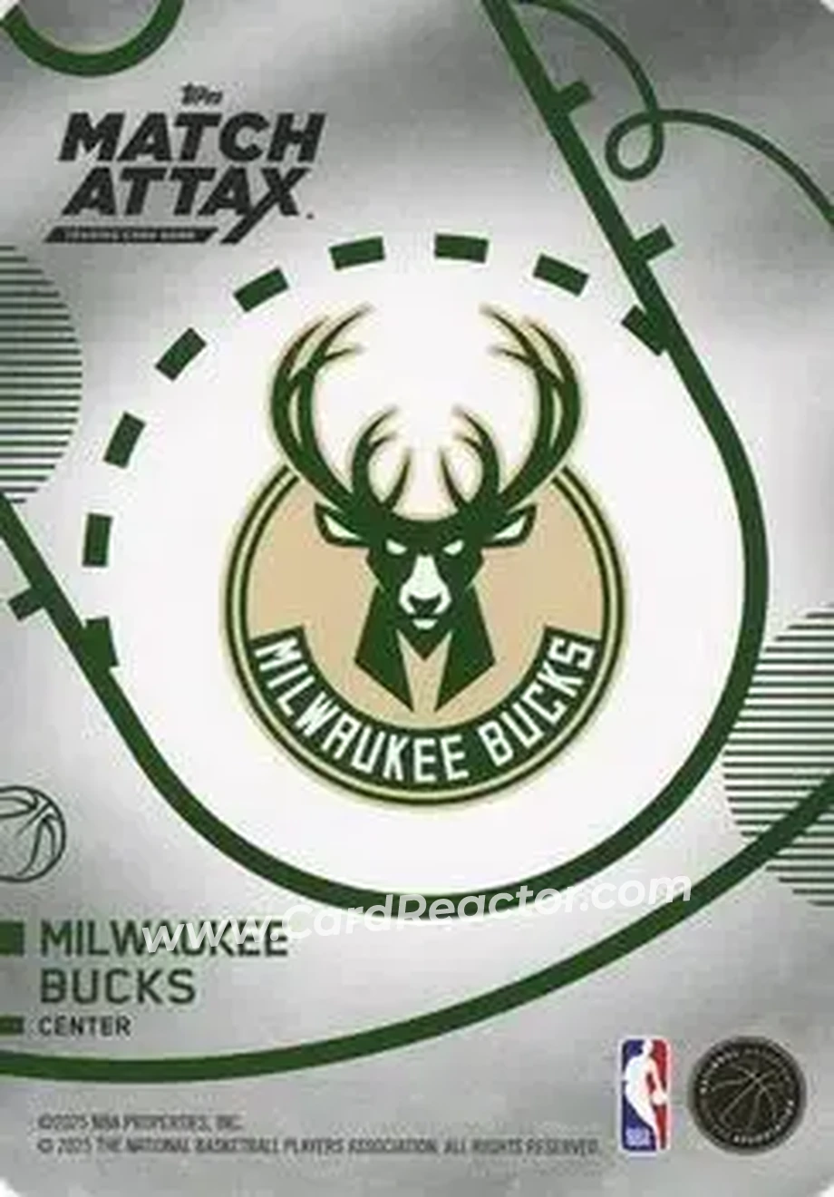 2025-26 Topps Match Attax #34 - Brook Lopez - Milwaukee Bucks - Back