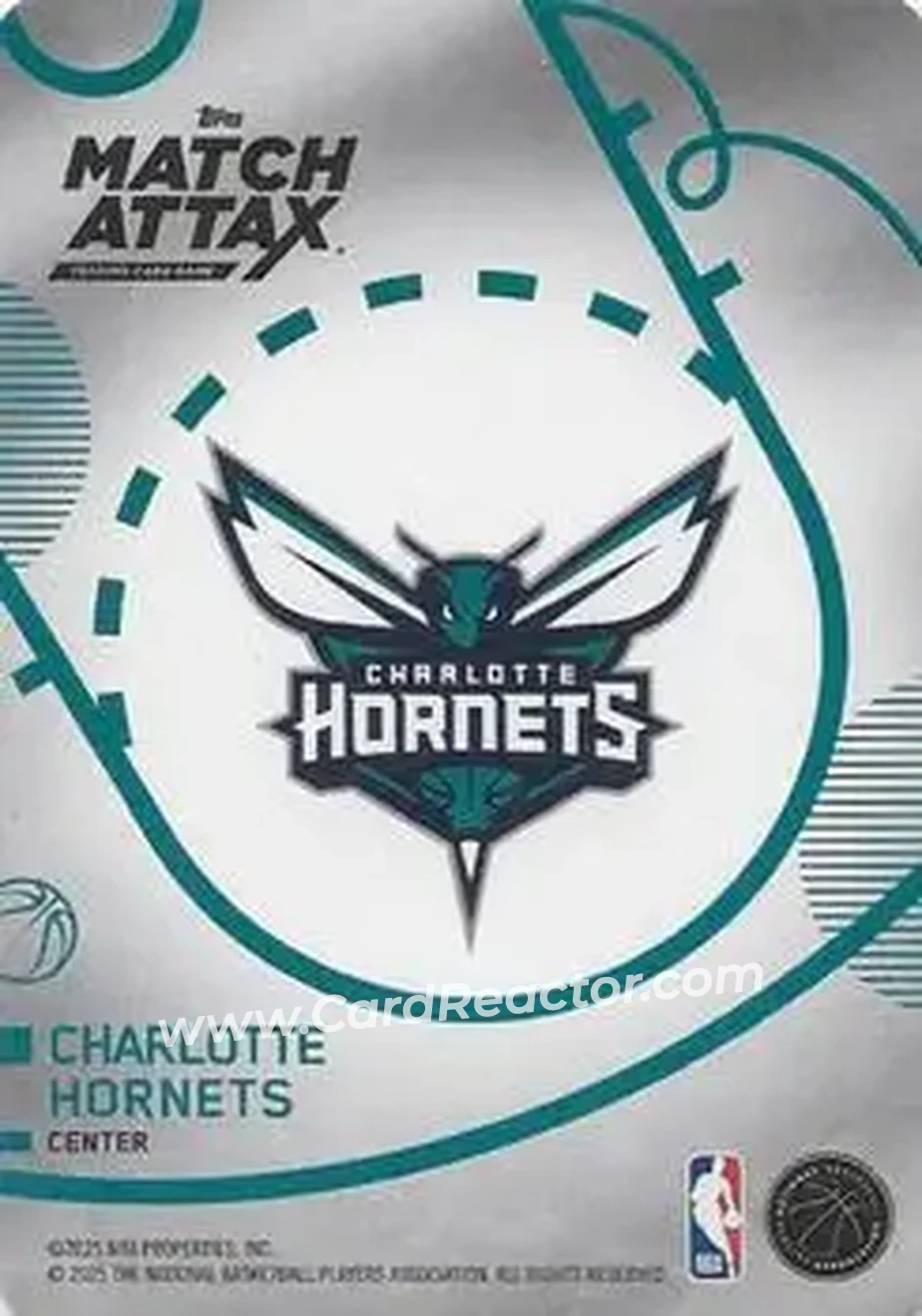 2025-26 Topps Match Attax #43 - Mark Williams - Charlotte Hornets - Back
