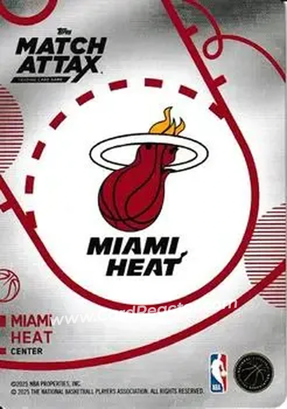 2025-26 Topps Match Attax #45 - Kel'el Ware - Miami Heat - Back